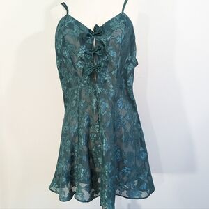 Women Vintage 90s Nightie Medium NEW Silky Lingerie sheer Nightgown Jolynn